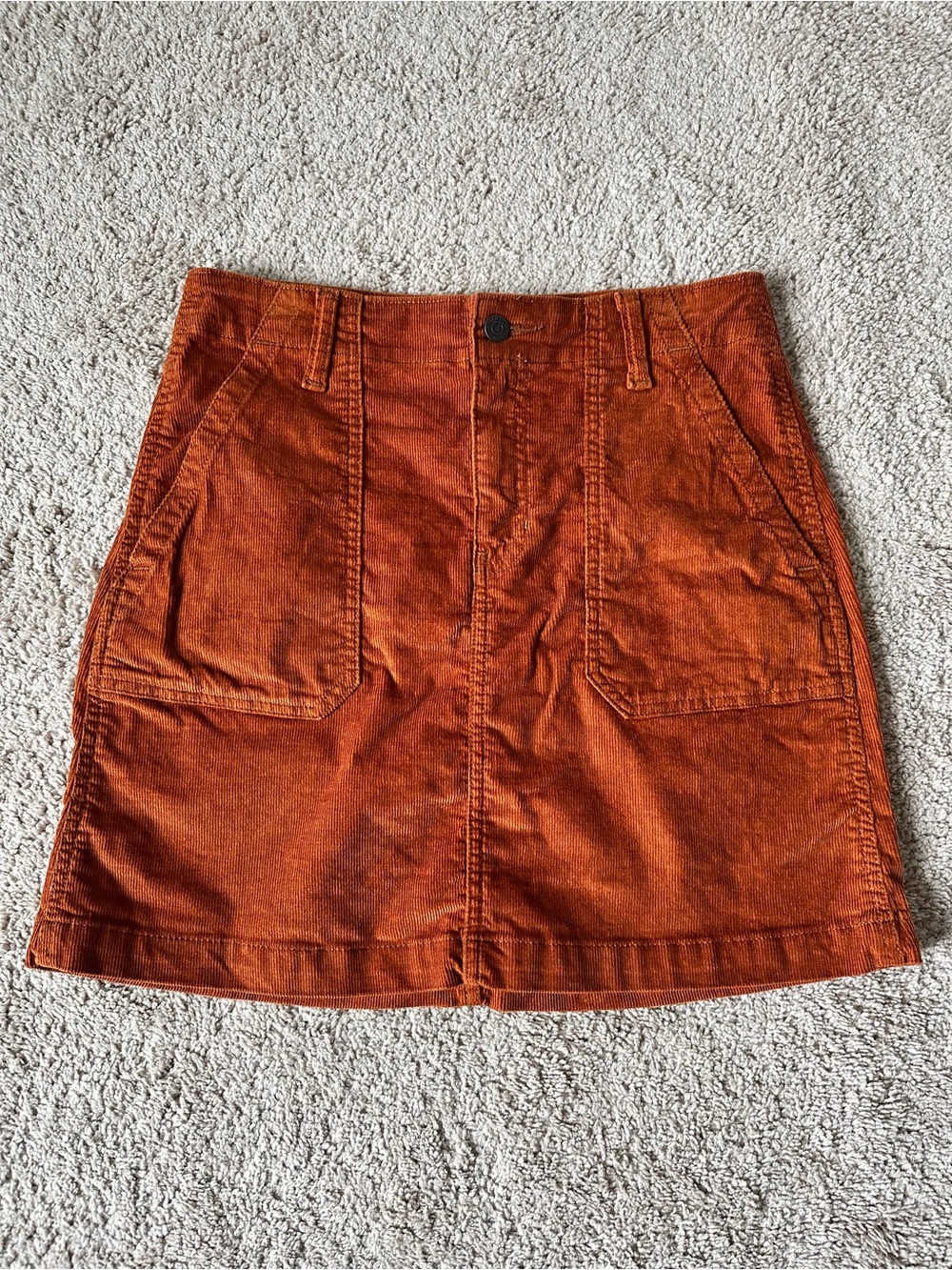 Old Navy Rust Orange Corduroy A-Line Skirt